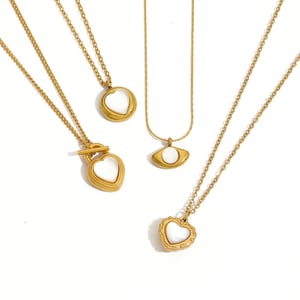 1 Piece Simple Series ins style Geometric Stainless Steel  Gold Color Women's Pendant Necklaces h5 